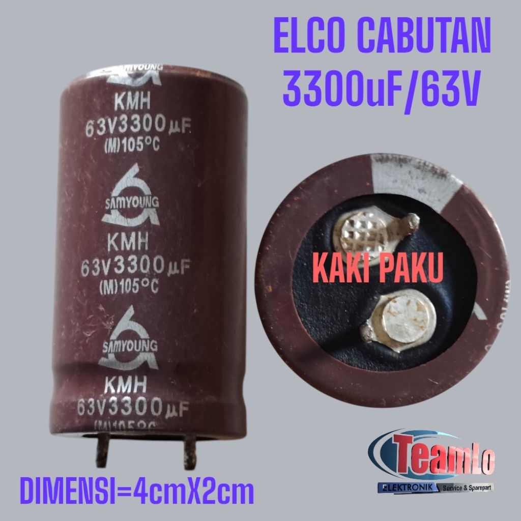 ELCO 3300uF 63V Cabutan – Kondisi Bagus, Cocok untuk Power Supply / Amplifier | ELCO 4700uF 50V BARU