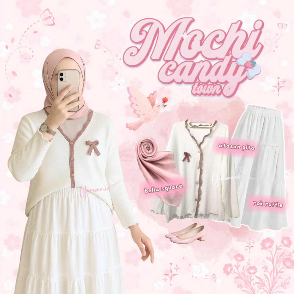 1 Set Outfit Remaja Wanita Kekinian (Atasan, Rok Ruffle, Hijab) Korean Style Hijab Casual - Z33