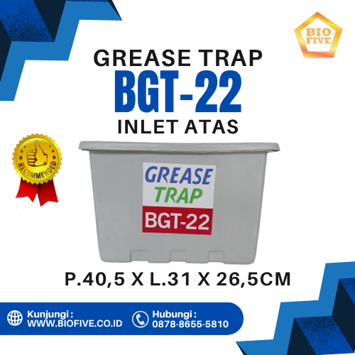 New style Grease Trap Portable BGT-22 inlet atas