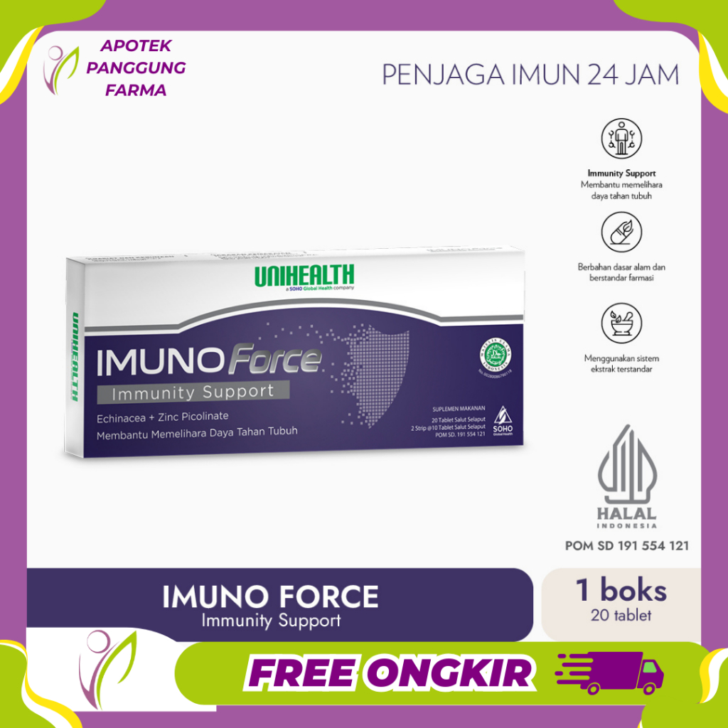 UNIHEALTH ImmunoForce - Vitamin Harian Membantu Memelihara Daya Tubuh - Soho Unihealth