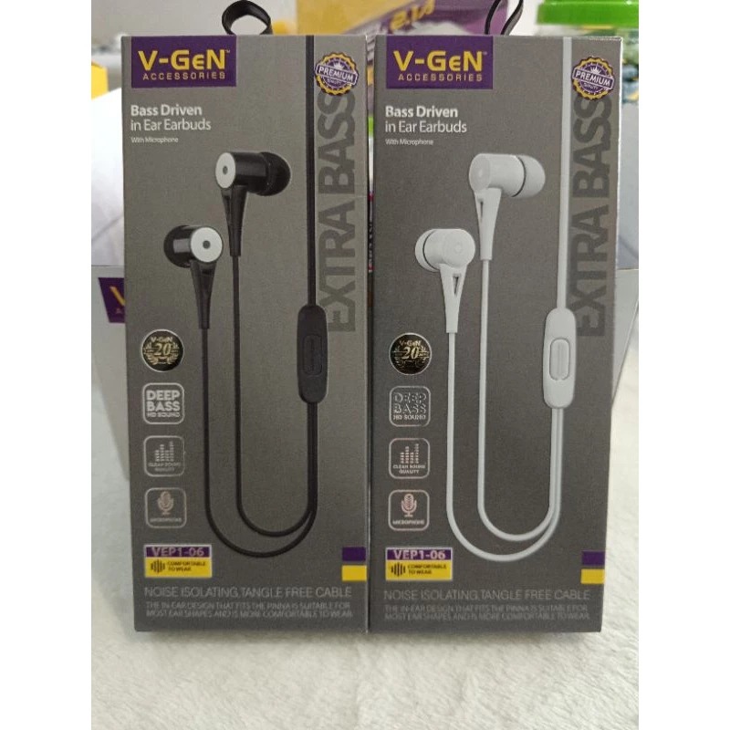 Headset Murah V-GeN VEP1-06 Wired Handsfree Earphone Headset Original Extra Bass