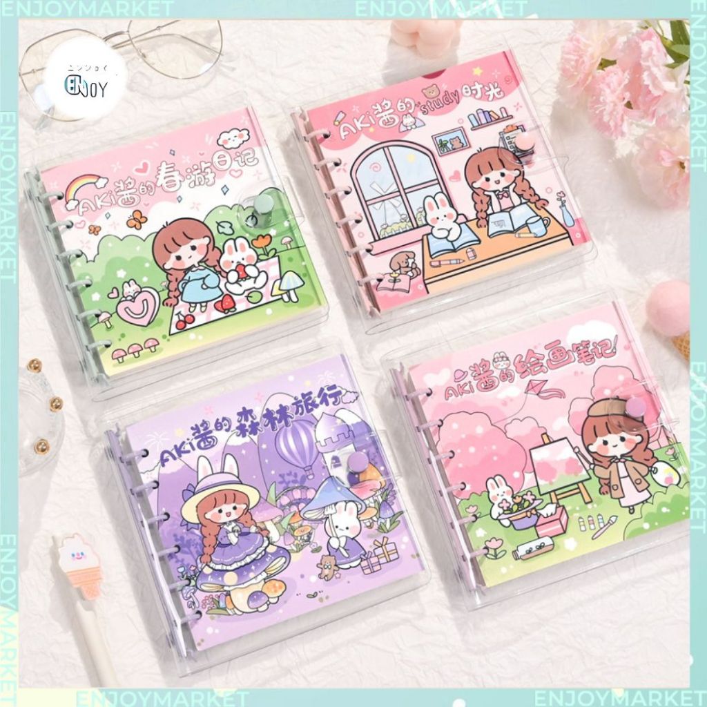 

Binder Aesthetic Buku Tulis Kecil Notebook Motif Farm Girl Karakter Aki