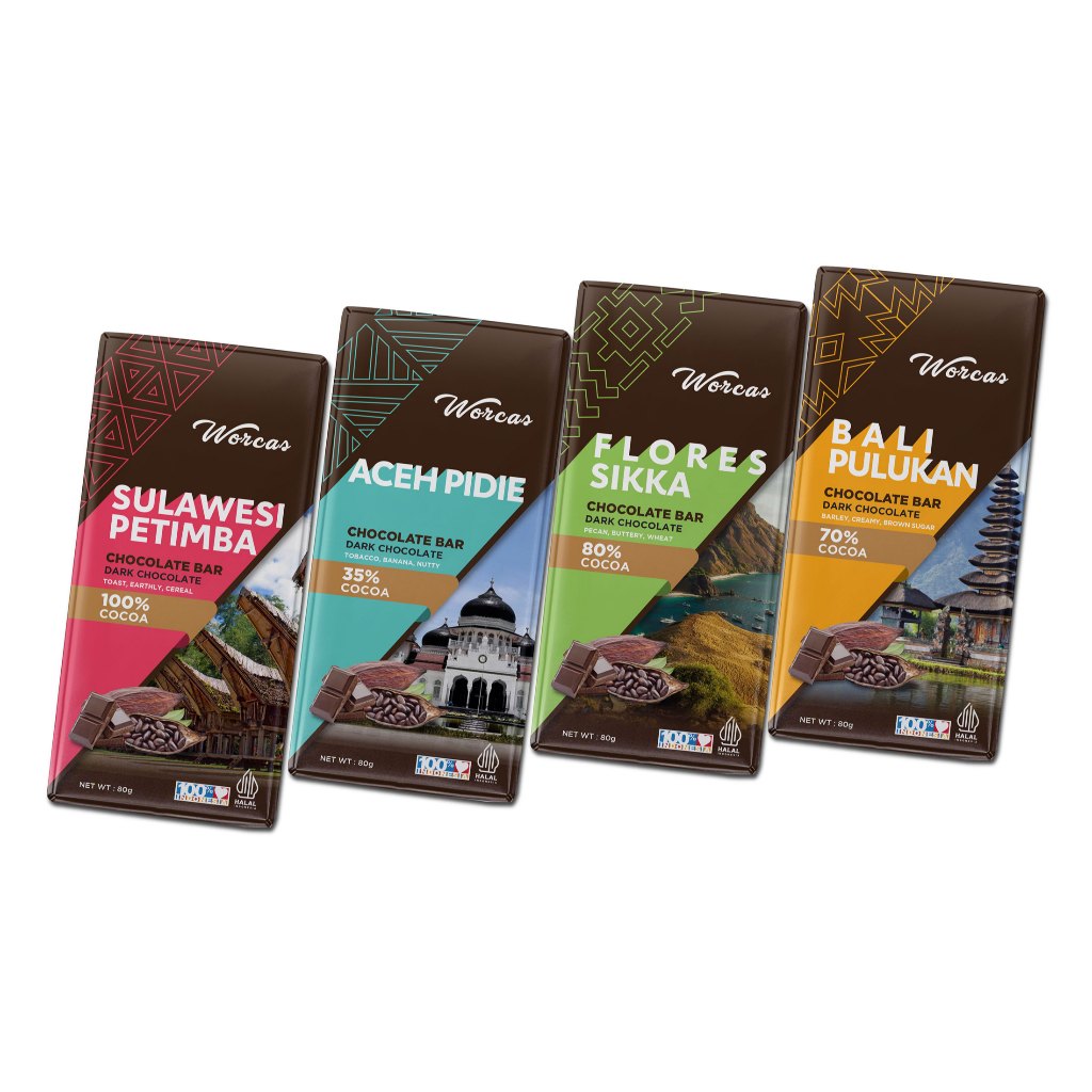 

Chocolate Bar Premium Worcas Bali Cocoa 90 Gr 72% ( Sulawesi Petimba Aceh Pidie Bali Pulukan ) 65% ( Caramel Cocopandan Coffee Durian Mango Mangosteen Matcha Melon Orange Nibs Original Palm Sugar Peppermint Pineapple Sea Salt Strawberry Tiramisu Vanilla )