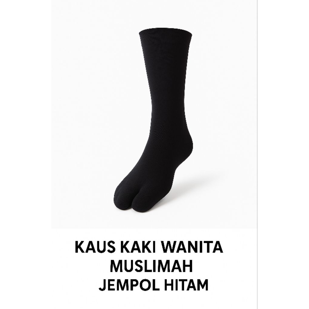 COD Kaus Kaki Muslimah Hitam Polos Jempol