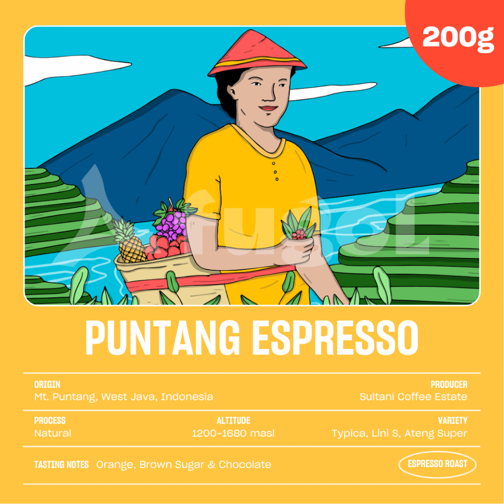 

Kopi Arabica Espresso Puntang Natural (200gr) - Specialty Coffee - Blend For Espresso
