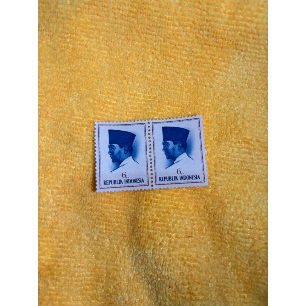 

perangko indonesia 6,- gandeng 2