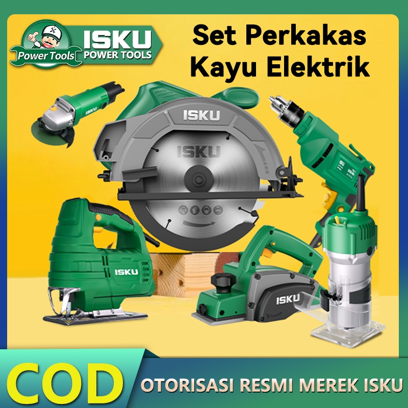[Set perkakas kayu elektrik] ISKU Mesin Gergaji Multifungsi Circular Saw 7 ''/Mesin Gergaji kayu Jig