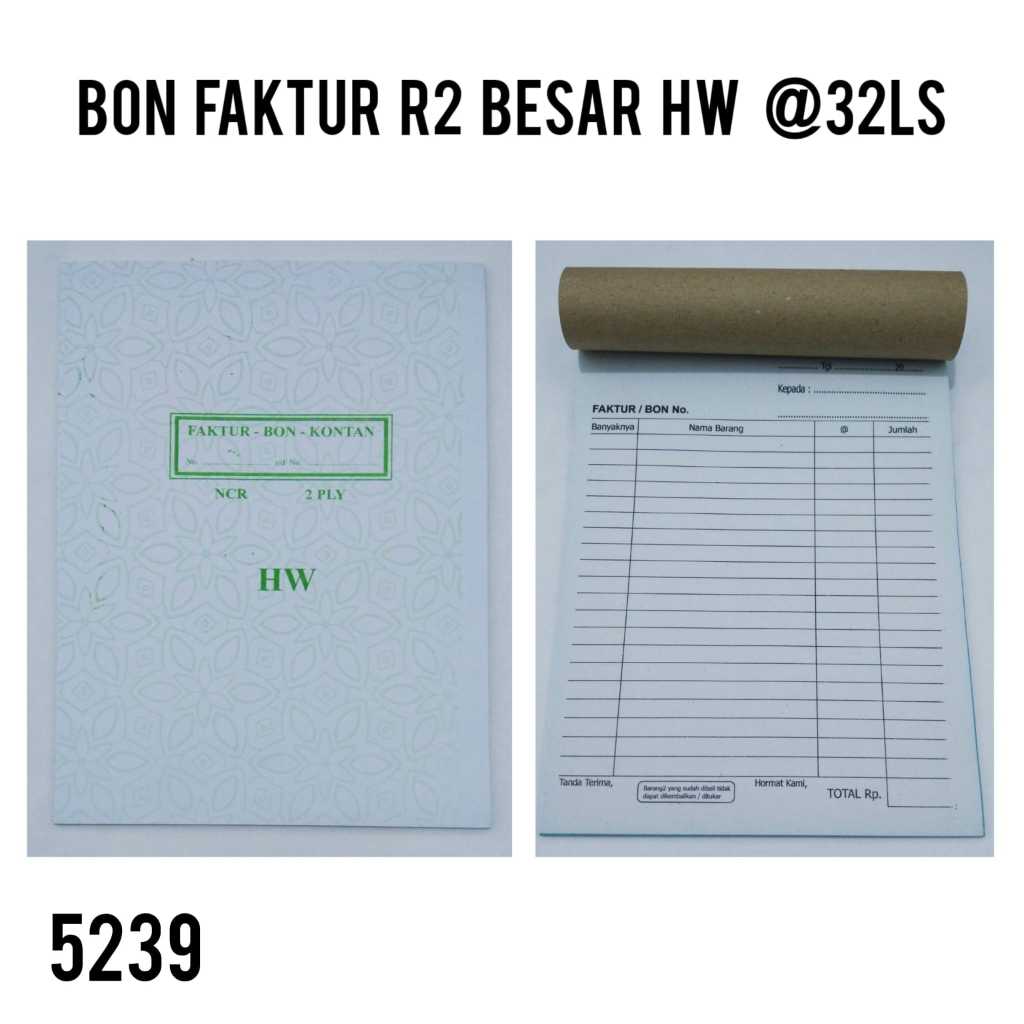 

Bon Faktur 3 PLY Besar Standart Tegak Standart Buku Nota Kontan NCR Rangkap