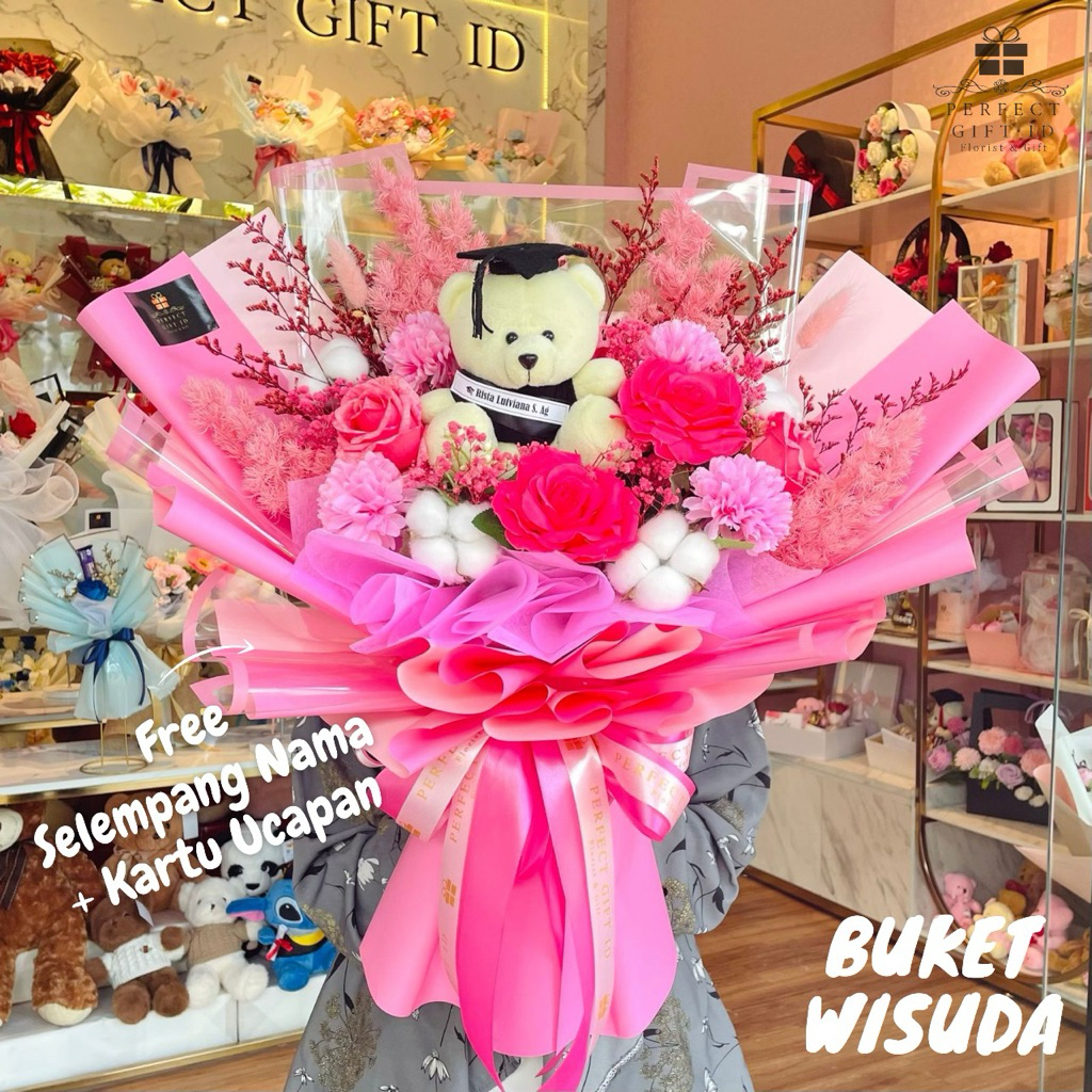 BUKET BONEKA WISUDA / BUKET WISUDA / BUKET BUNGA ARTIFICIAL GRADUATION / HADIAH GRADUATION