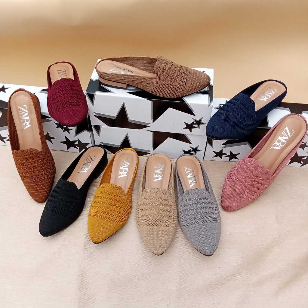 sepatu sandal wqanita rajut terbaru flat shoes hak 2cm sol karet sepatu cewek sepatu perempuan