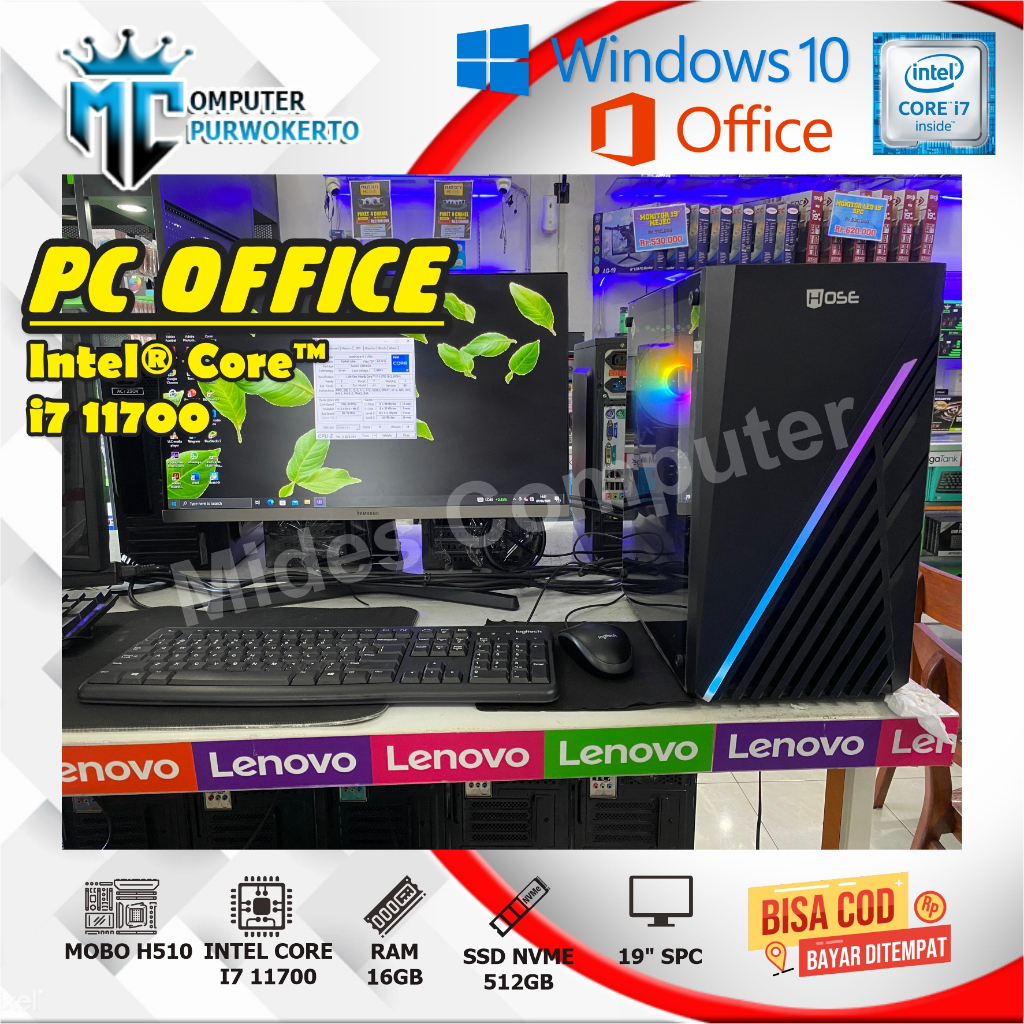 Paket PC Komputer CPU Rakitan Core i7 11700 Gen 11 RAM 16GB SSD NVME 512GB