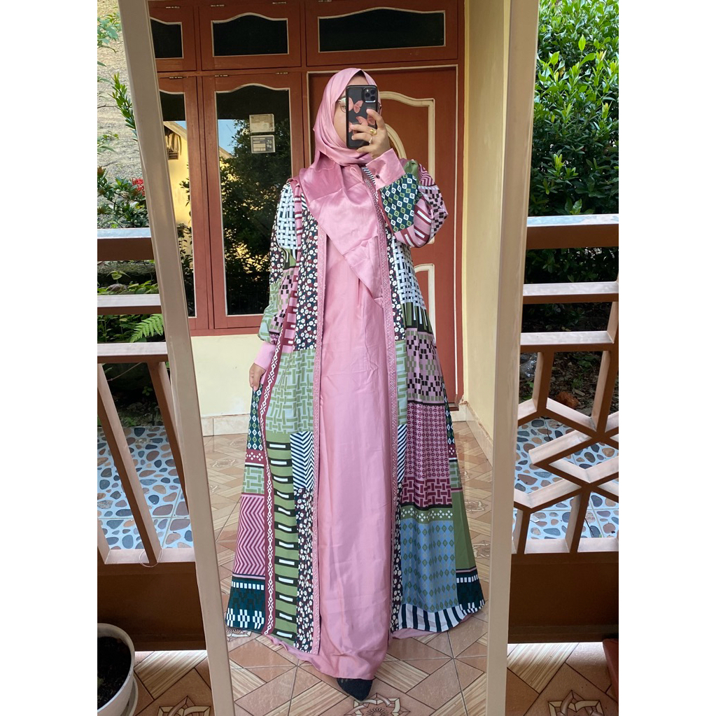 setdung gamis / gamis silk sutra / gamis butup premium
