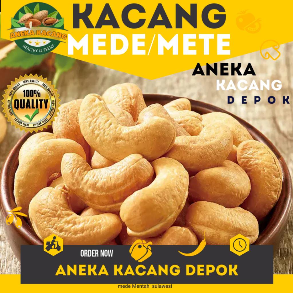

1000gr Kacang Mede Utuh Size Sedang - Besar - Mente Sulawesi - Mentah - Raw Cashew Nut