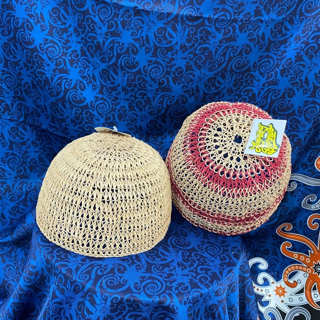 SONGKOK ANYAM ROTAN - PECI BULAT ROTAN KHAS KALIMANTAN-