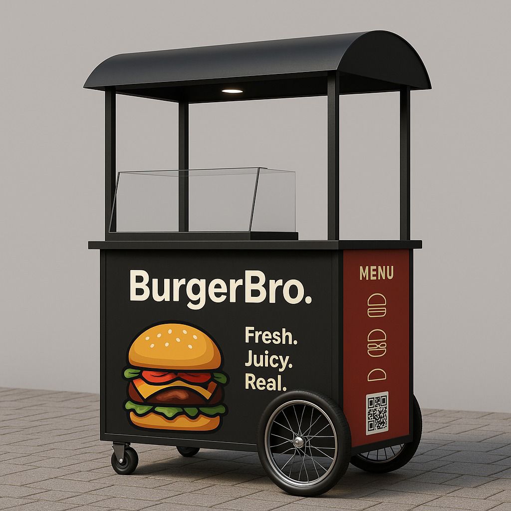 

Desain Gerobak Makanan Modern (Burger/Pizza) | Custom & Siap Cetak