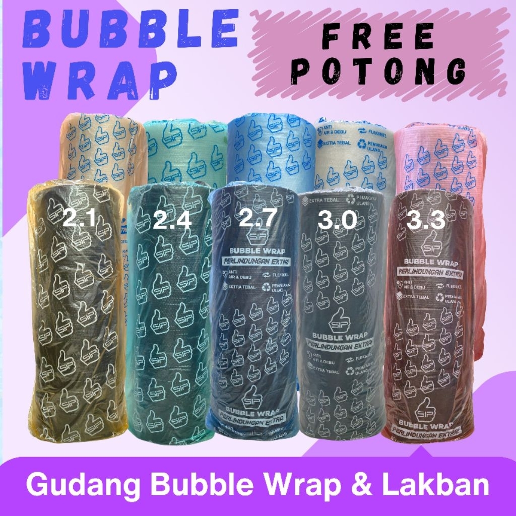 

Bubble Wrap 125 cm x 50 mtr Grade Ketebalan 3.3 Kg