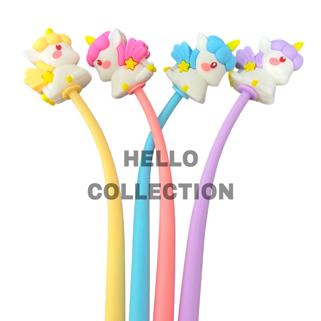 

Pulpen Anak Goyang Lentur Unicorn 3D Pen Elastis My Little Pony Karakter Lucu Kartun 0.5mm