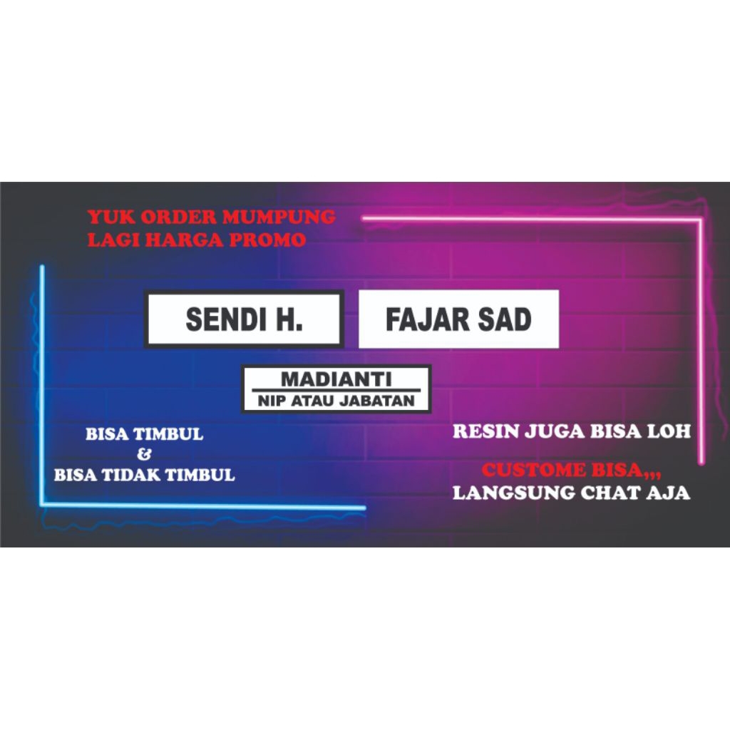 

papan nama dada nametag exclusive