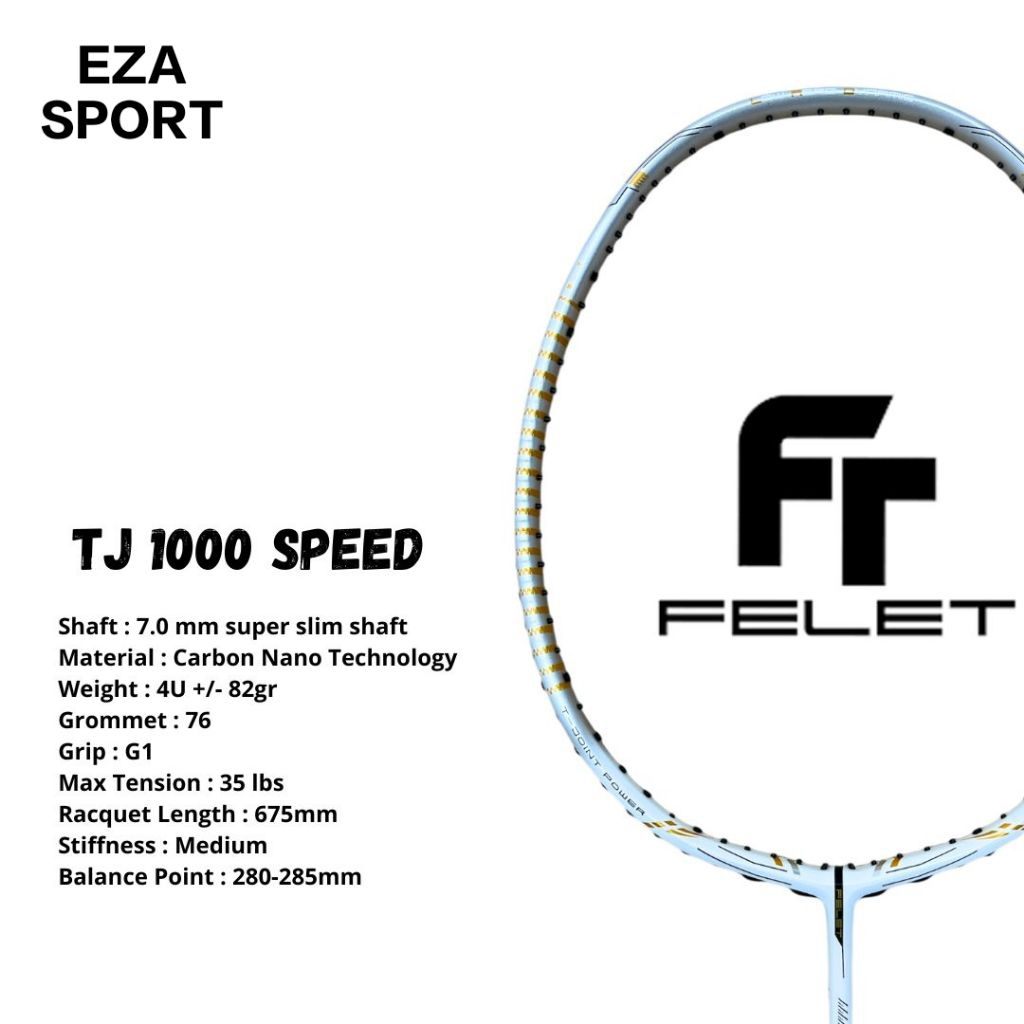 RAKET BADMINTON FELET TJ 1000 SPEED ORIGINAL KUALITAS TERBAIK,RAKET BADMINTON SIAP PAKAI