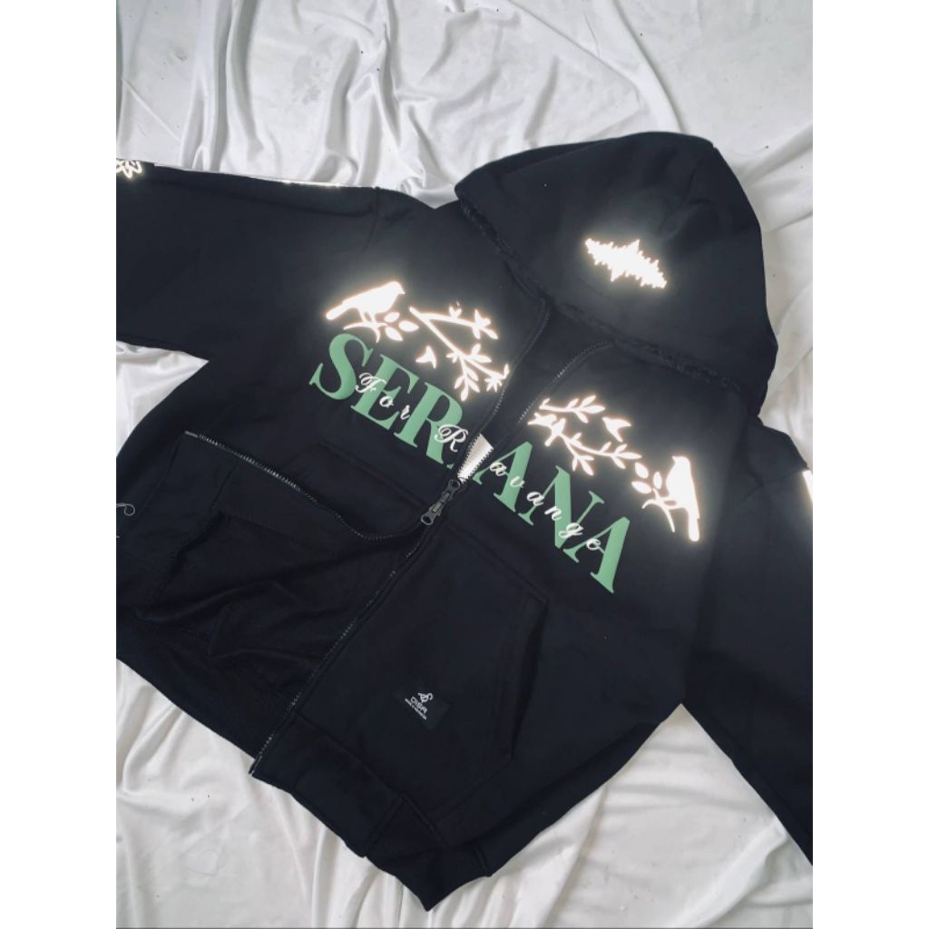 Hoodie Serana for revenge boxy double Zipper murah