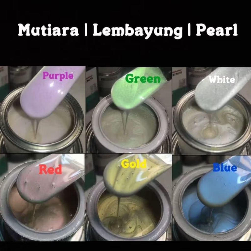Cat Lembayung NC 250ml - 1Liter, Cat Lembayung Pearl Ungu, Biru, Hijau, Gold, Putih, Merah, Metalik 
