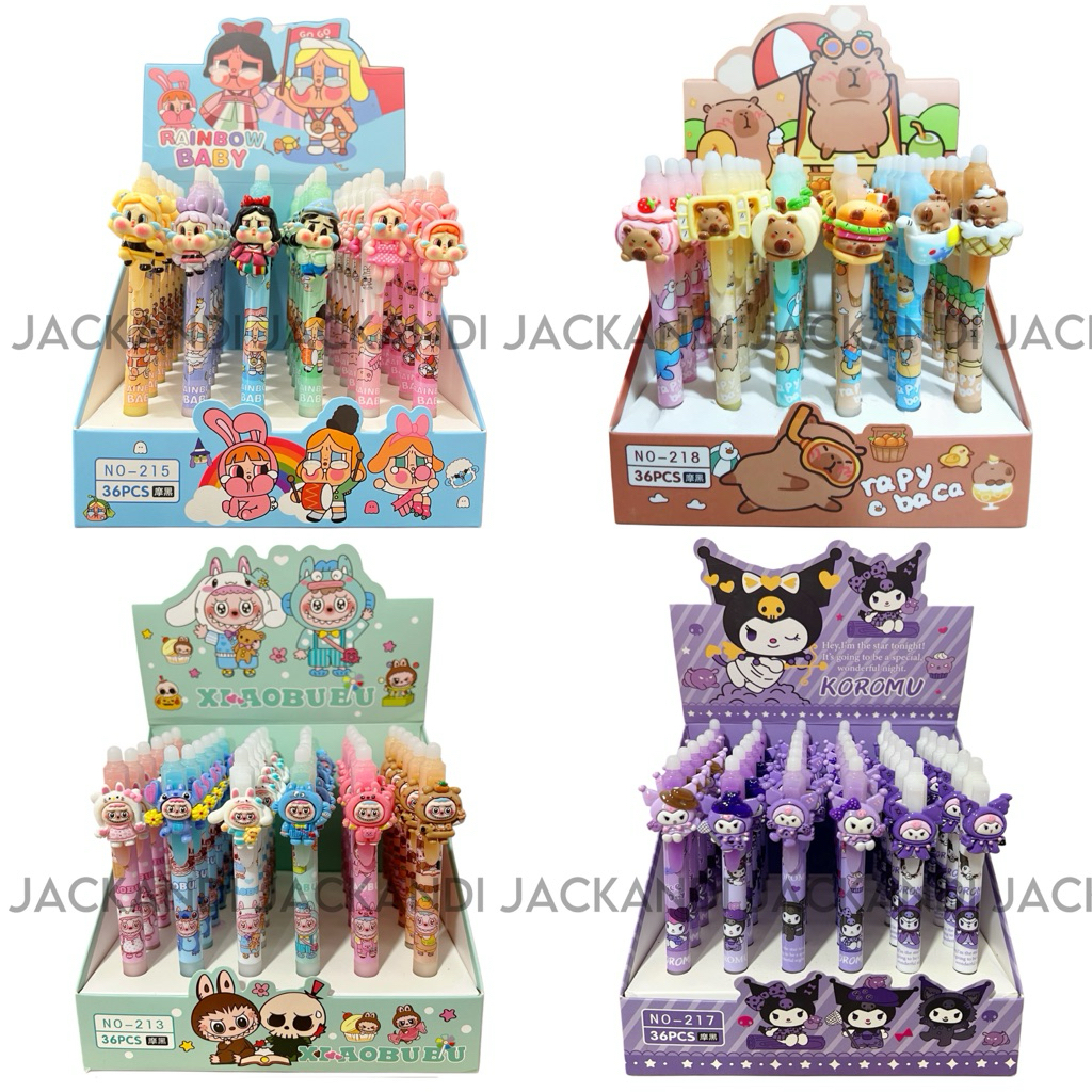 

GROSIR Paket Usaha Pulpen Anak Karakter Lucu 3D Set isi 36 pcs