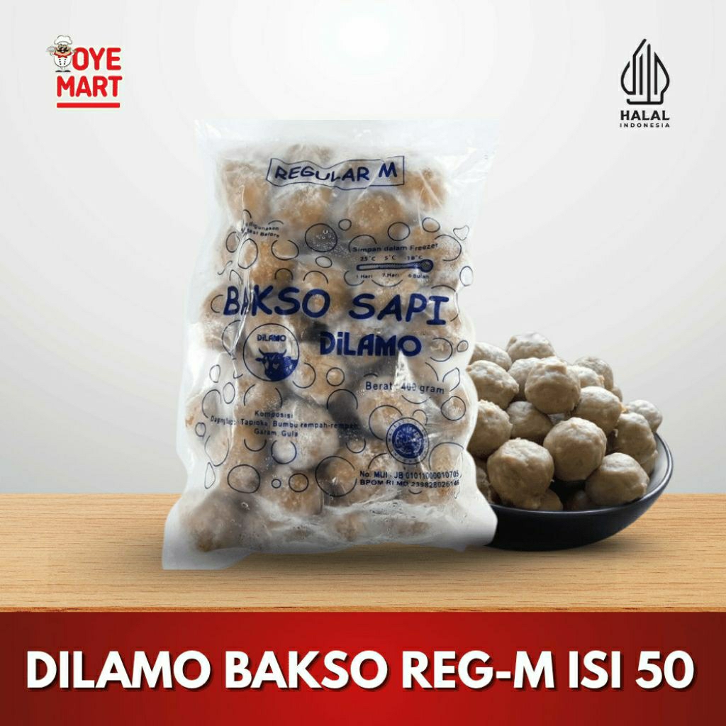 

Dilamo Bakso Sapi Regular-M Isi 50. OyeFroz