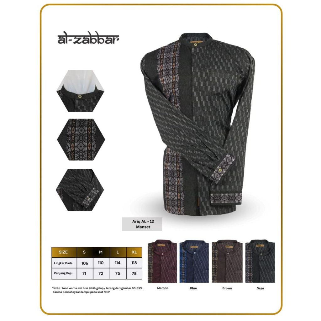 KEMKO(Kemeja Koko Al Zabbar) Lengan Panjang Manset