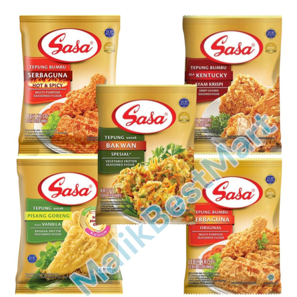 

Sasa Tepung Bumbu Kentucky 200gr | Tepung Sebaguna 210 gr | Tepung Bakwan | Pisang Goreng