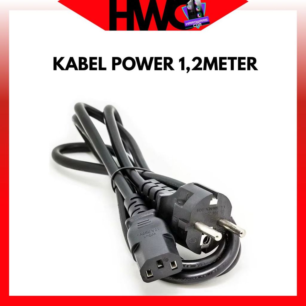 Kabel Power PC 1,2 meter 10A 250V / 16A 250V / Kabel Power Monitor / Kabel Komputer / Kabel Power CP
