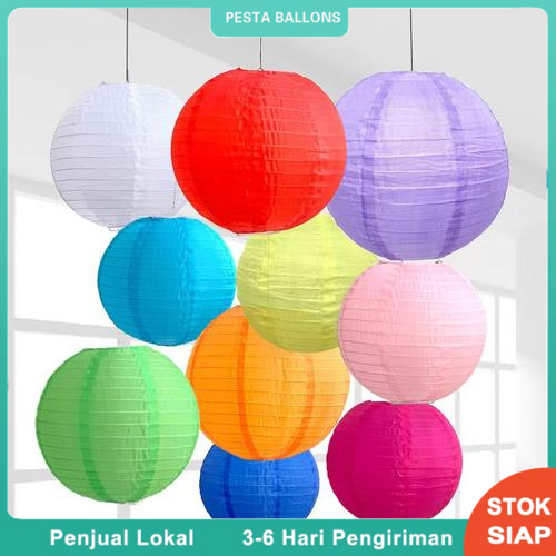 Lampion 35cm Kertas /Paper Lantern/Lampion Gantung/Dekorasi Imlek