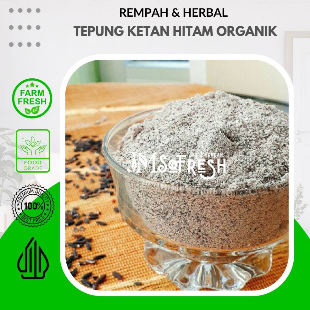 

[JM SoFresh] Tepung Ketan Hitam Organik Tanpa Campuran 250 Gram