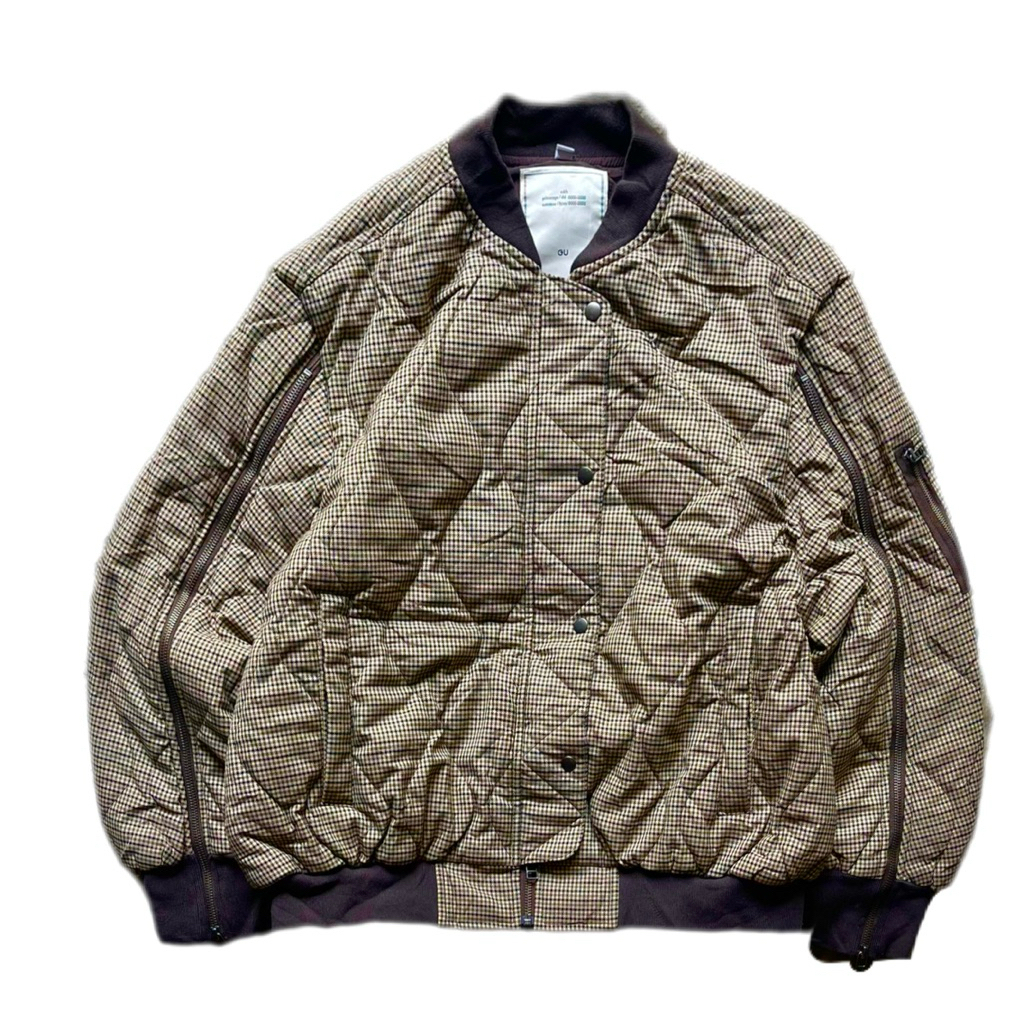 Uniqlo Quilted Heavyweight Plaid Bomber Jacket
