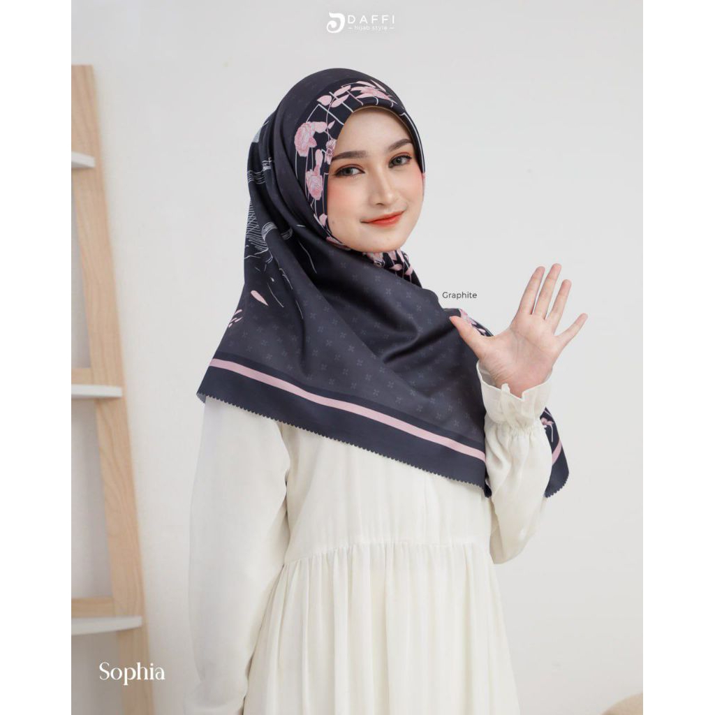 JILBAB DAFFI ORI TERBARU SOPHIA SERIES HIJAB SEGI EMPAT PREMIUM SCARF GROSIR ECER