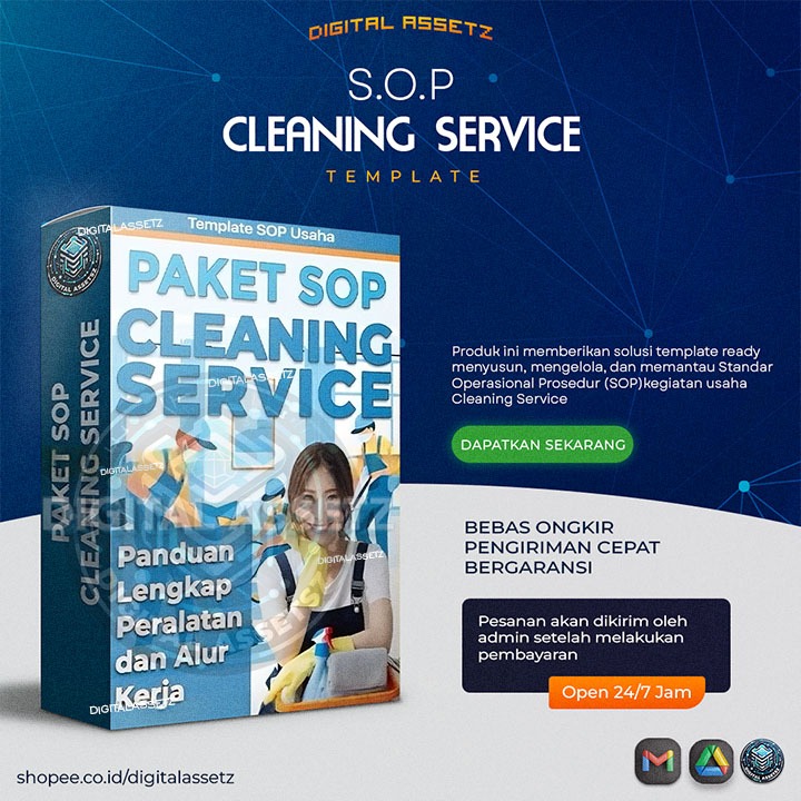 [UB101] Paket SOP CLEANING SERVICE - Program SOP Departemen Jasa Usaha Bisnis Kebersihan - Alur Kerj