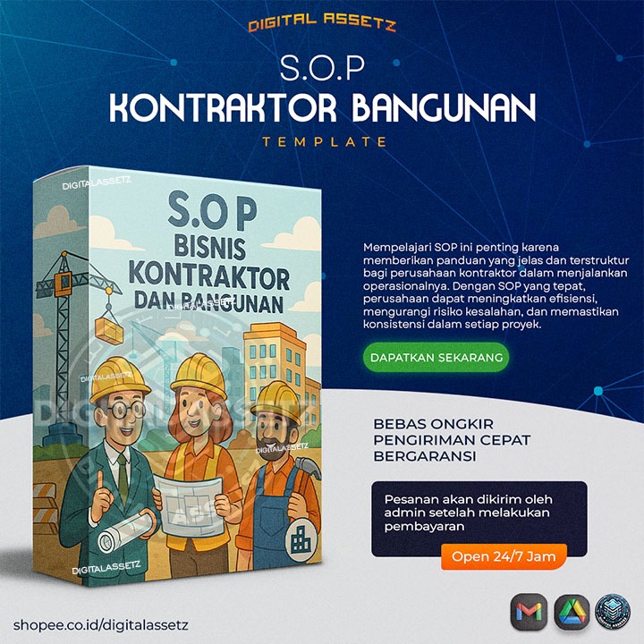[UB02] Paket SOP BISNIS KONTRAKTOR - Standar Operational Prosedur Bisnis Usaha Jasa Kontraktor Lengk