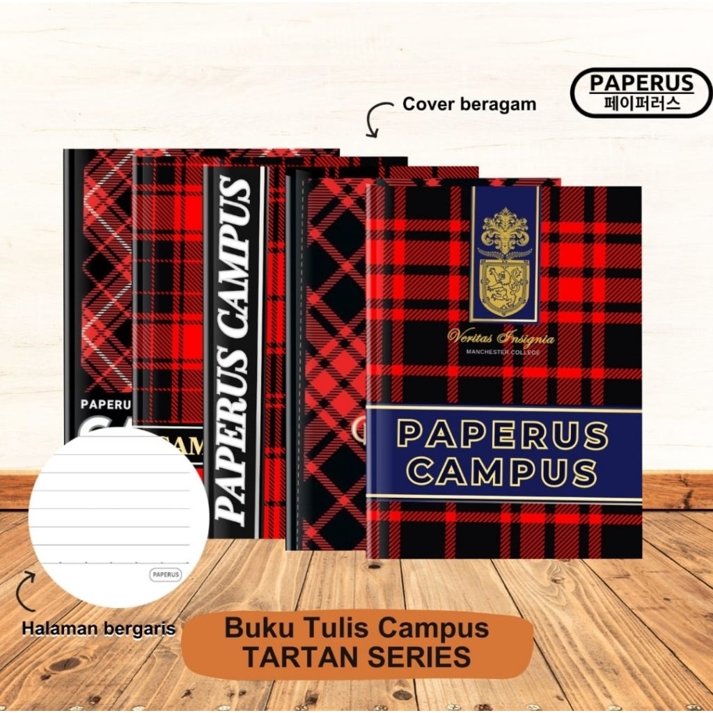 

PAPERUS Buku tulis/1Pack isi 10Buku /series TARTAN /Buku tulis murah
