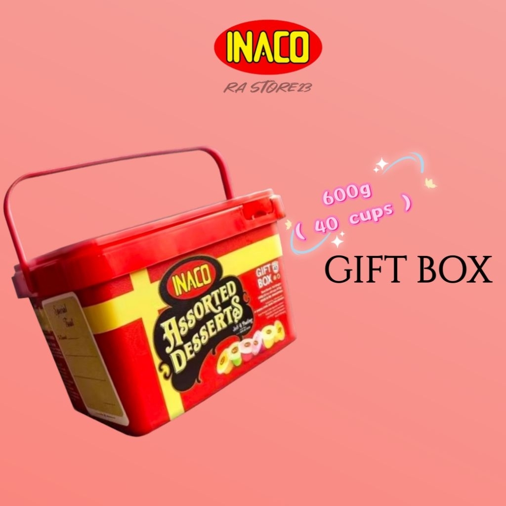 

INACO GIFT BOX 600g (40 cups) assorted dessert jeli & puding HALAL