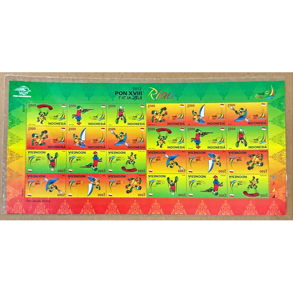 

(FA) PRANGKO INDONESIA 2012 FULL SHEET PON XVIII RIAU 6V SERIES X 4SERI MNH.