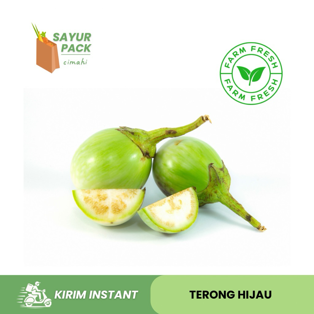 

TERONG HIJAU 250 gr | terong bulat hijau segar | sayur instant cimahi