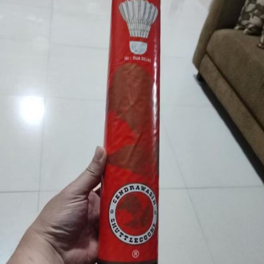 KOK CENDRAWASIH MERAH [SLOW] SHUTTLECOCK BULU BULAT KEDOT BADMINTON BULUTANGKIS