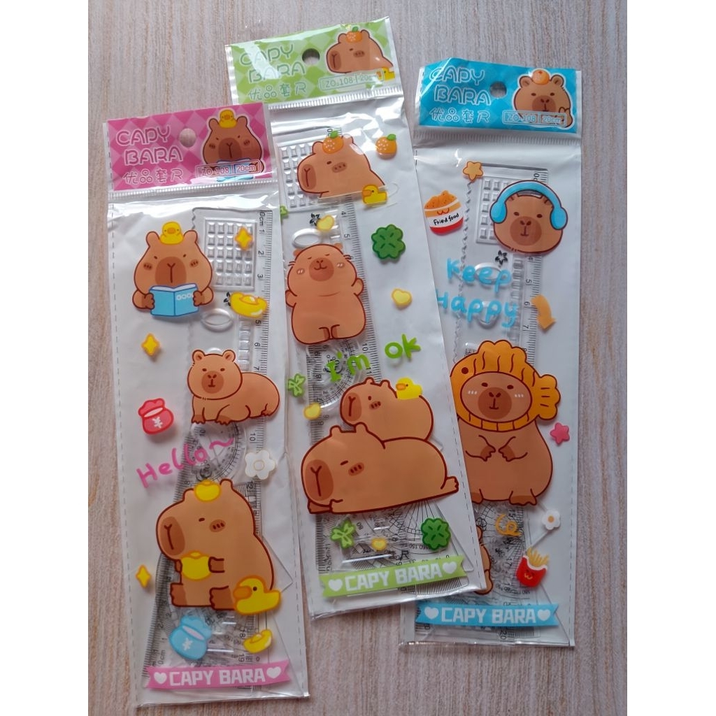 

(4PC) GARISAN 4 SET ZO-168 CAPYBARA/ UK 20CM BAHAN PLASTIK/TERDAPAT BUSUR,PENGGARIS 20CM,PENGGARIS SEGITIGA,PENGGARIS SIKU