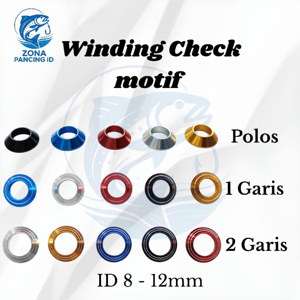 Winding Check Pancing Motif Polos/Garis - ID 8-12mm | Aksesoris Joran Custom