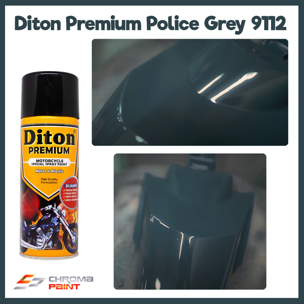 Cat Semprot Diton Premium Solid Warna Abu-abu - Police Grey 9112