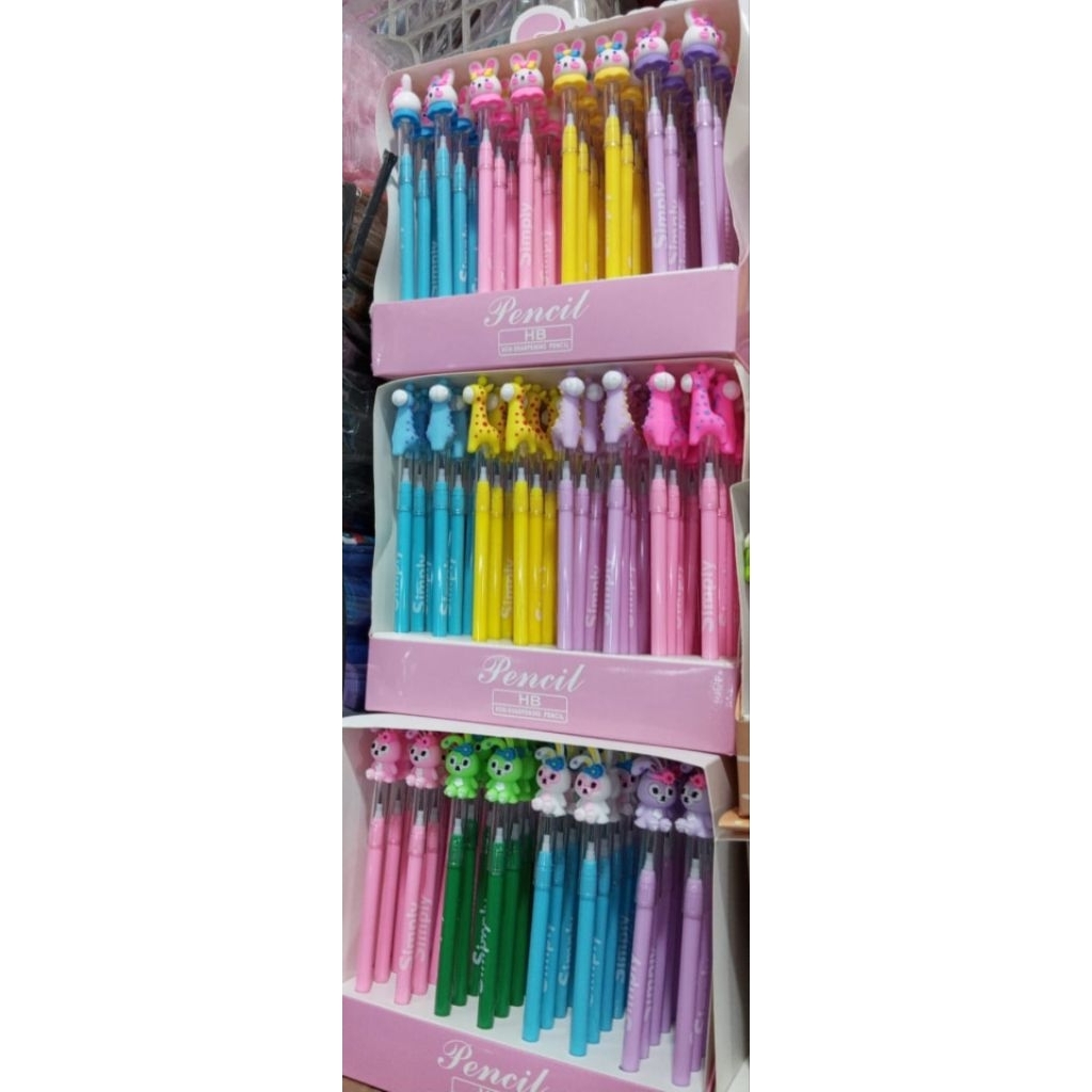 

Ay00! Pensil Bensia Jerapah Rabbit 1Box 48pcs Pensil Lantu Pensil Susun Sambung