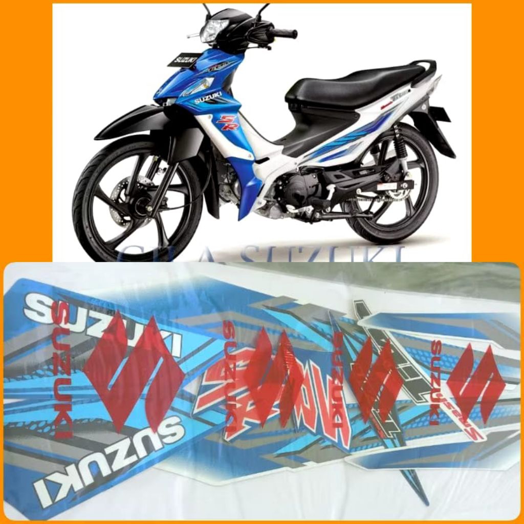 Striping List Body Suzuki Smash Titan SR 2011 Biru Putih, Original SGP 100%