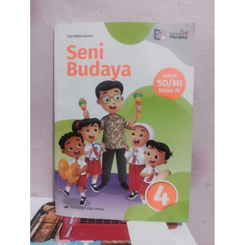 buku seni budaya/sbk kelas 4/IV sd/mi erlangga kurmer kurikulum merdeka