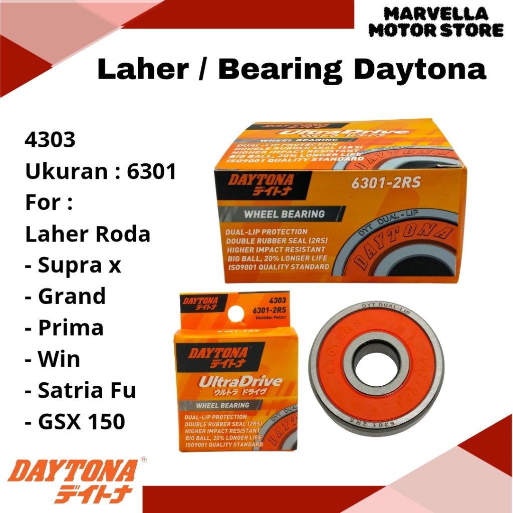 Laher Bearing Daytona 6301 2RS