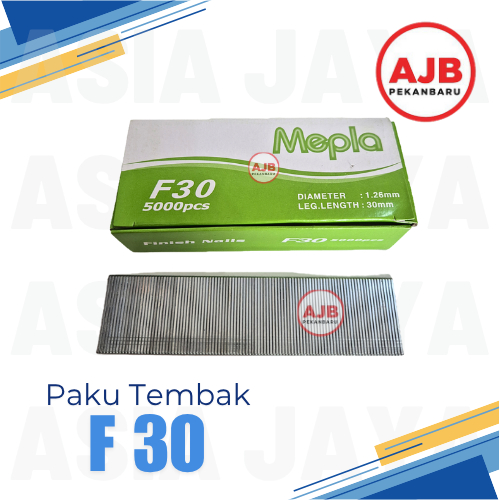 

(/KTK) PAKU TEMBAK F 30 ISI STAPLES AIR NAILER FINISH NAILS MEPLA PNEUMATIC GUN STALE