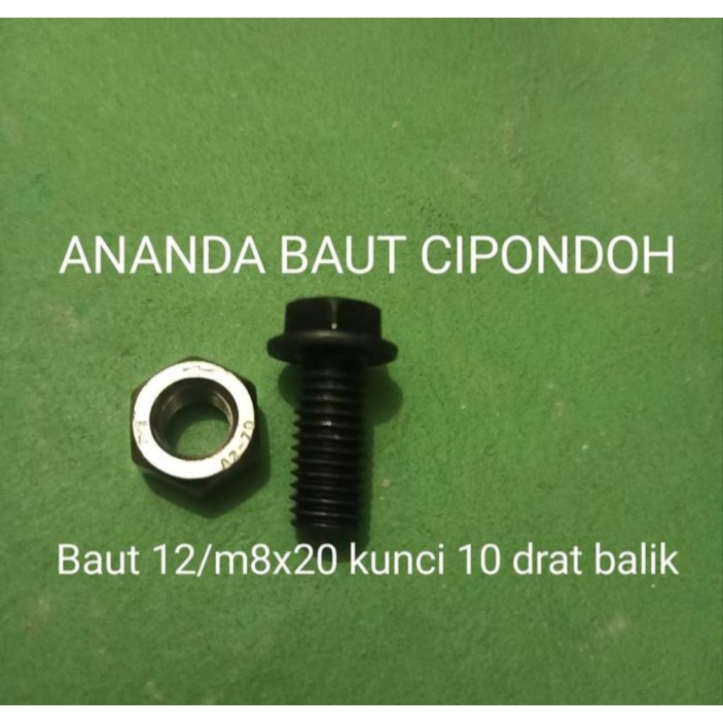 Baut m8x20 + mur m8 drat kiri